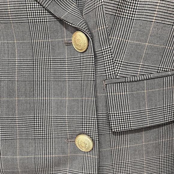 NWT White House Black Market Blazer Womens 8 Taupe Plaid Double Breasted Buttons - Picture 7 of 11